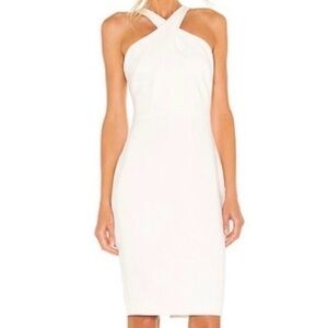 Likely Size 12 White Cross-Neck Sheath Dress - Elegant Women's Dress